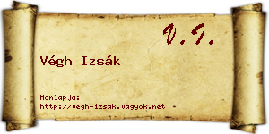 Végh Izsák névjegykártya